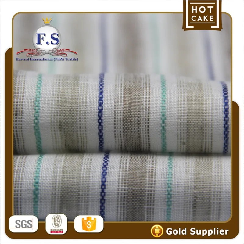 
eco-friendly 100% linen plaid check fabric clothing china shirting textile 