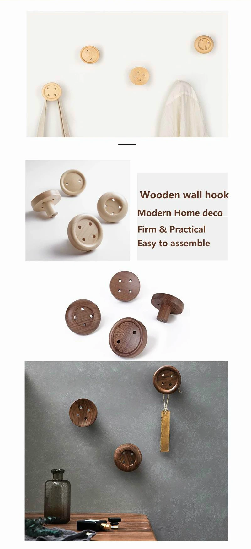 wood wall hanger hook,wall coat hook,single wooden wall hook