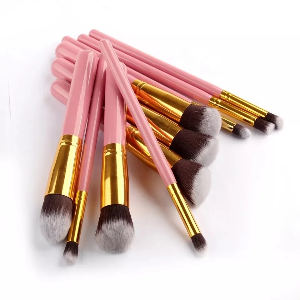 

10 pcs private label customized design makeup brushes set, N/a