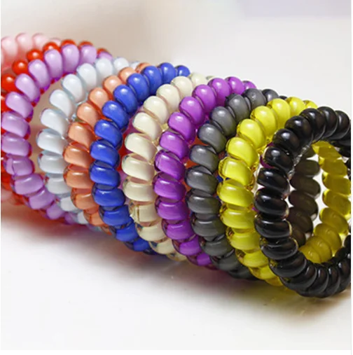 Candy Colors Elastic Telephone Wire Thin Hair Bands Cute Colors