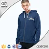 Guangjia Blue Men Hoodie Jacket Kangaroo Pocket Printing logo Hoodies With Zip
