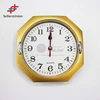 2017 No.1 Yiwu agent hot sale commission sourcing agent Wholesale Octagonal Golden Plastic Wall Clock