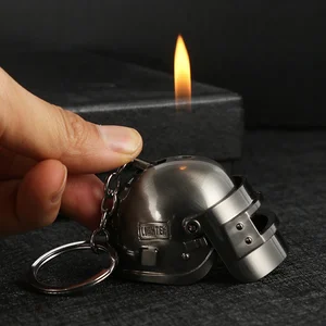 Image of 2019 cheaper PUBG game weapon butane gas refillable cigarette flame lighter keychain