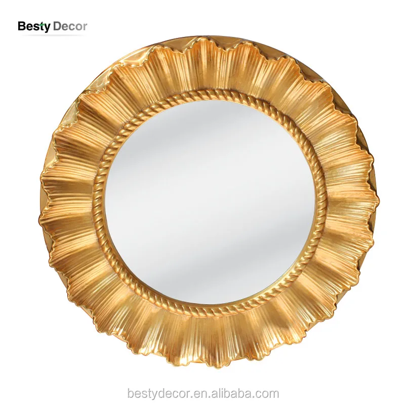 

gloss celtic round PU framed mirror, Gold;champagne silver;white;black