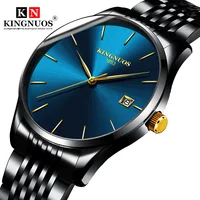 

Kingnuos 128 Brand Fine Stainless Steel Band Calendar Waterproof Ultra-Thin Wrist Watch Men Quartz Wholesale