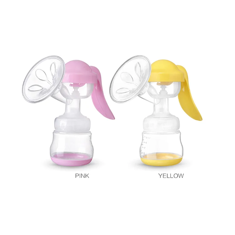 

Handle manual millk breast pump with feeding bottles