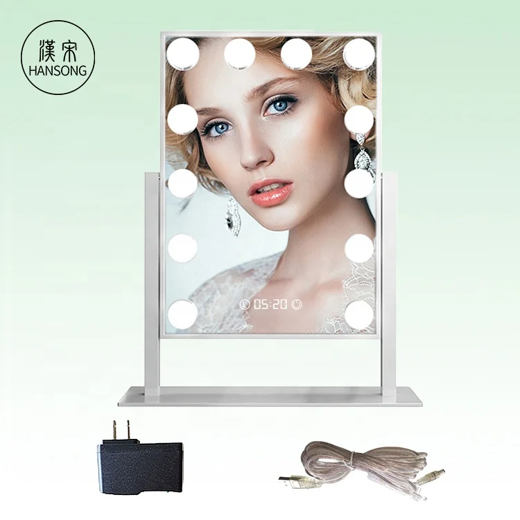 hansong hollywood beauty vanity makeup cosmetic mirror with dimmable 12 light bulbs