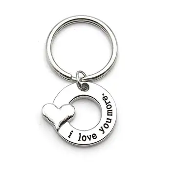 Stainless Steel Silver I Love You More Keychain Key Chain Mother