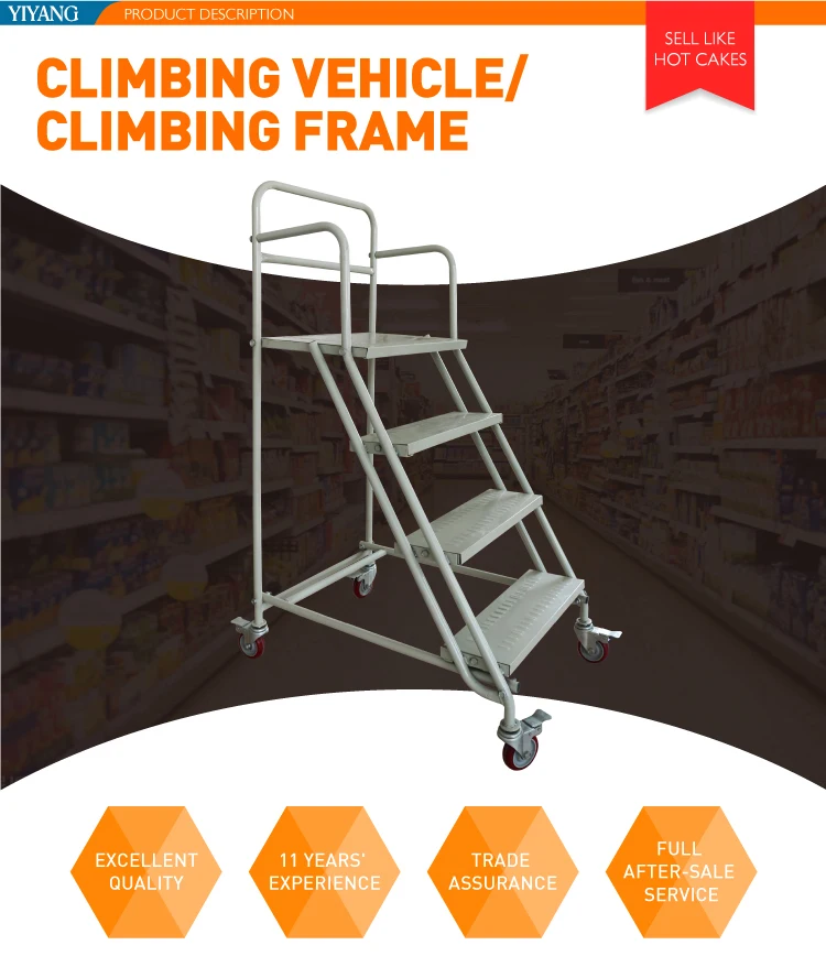 Moveable Foldable Warehouse Step Ladder Cart Buy Warehouse Storage