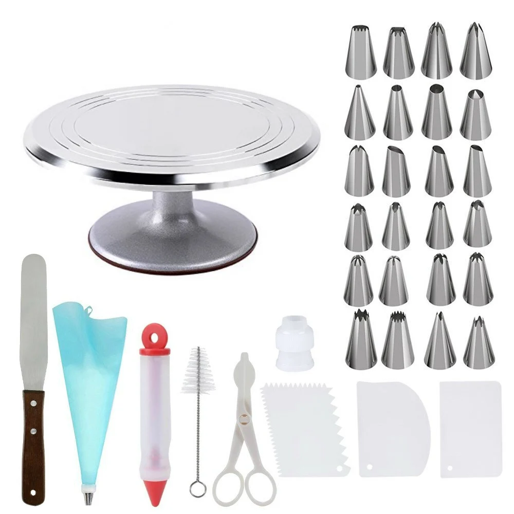 Rotating Cake Stand - 10 Inch Aluminum Alloy Turntable For Cake Decorating & Baking - View #8