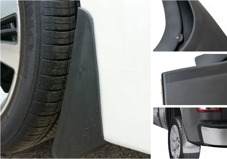 OXILAM Universal Mud Flaps / Splash Guards (4-Pack) - Black EAV Plastic, 7x9 Inches