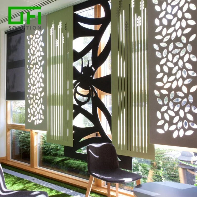 Noise Cancelling Acoustic Hanging Screens Pet Felt Polyester Fiber