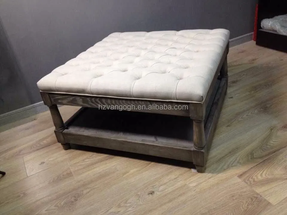 Van Gogh Furniture Coffee Table Living Room Tufted Upholstered Wooden