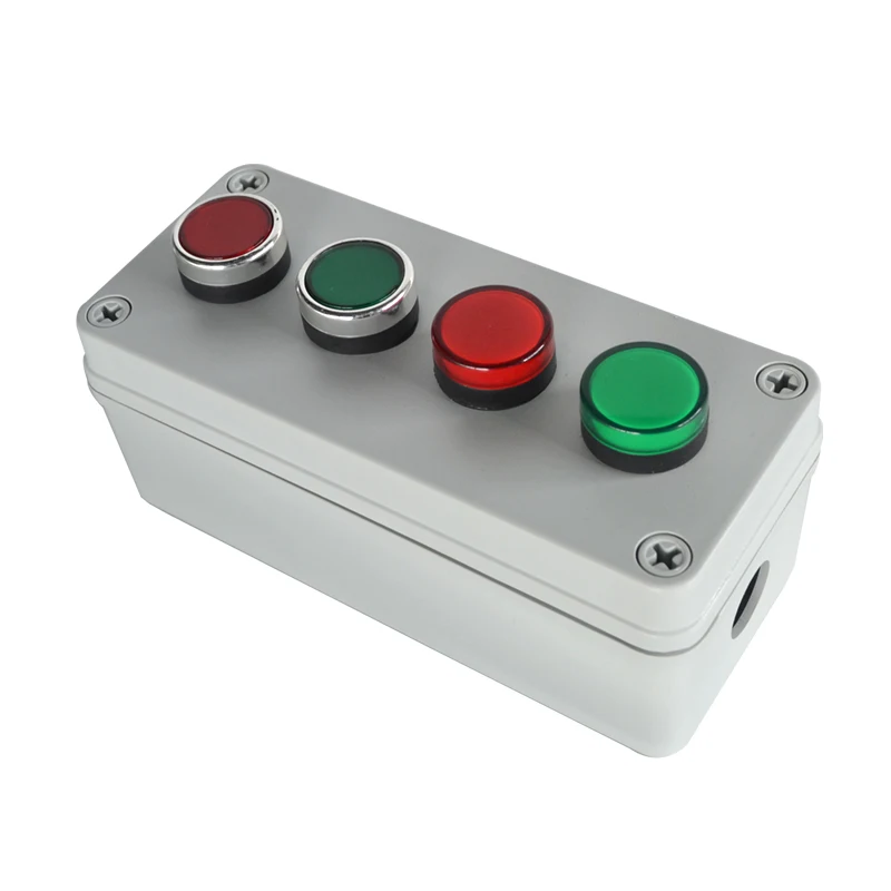 Interrupteur à bouton poussoir momentané illuminé - S.P.D.T. - N.F. -  125/250 V - Vert