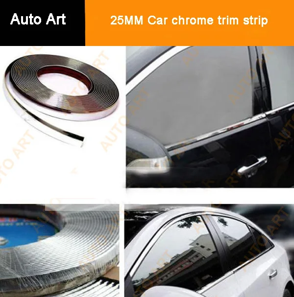 Chrome Trim Strip Moulding Self Adhesive Fits Interior Decoration 10mm X 15m