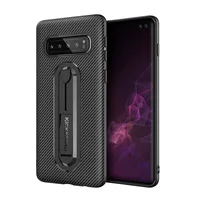 

Newest Design Carbon Fiber Mobile Phone Back Cover With Hidden Kickstand For Samsung Galaxy S10 Case