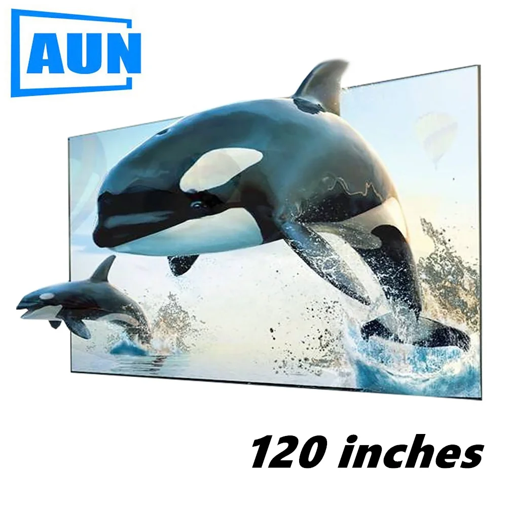 

AUN 120" ALR Projector Screen 16:9, Brightness Enhancement Screen for Home theater, LED Projector DLP projector