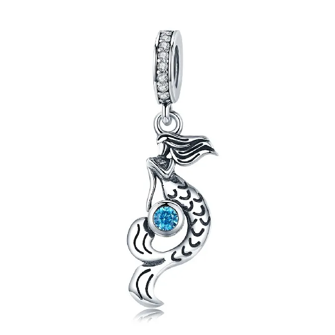 
Wholesale Bulk DIY GIFT Charm Shy Mermaid Sterling Silver Cage Locket Pendant 