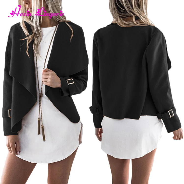 

Women' Long Sleeve Lapel Collar Open Front Blazer Drape Jacket Cardigan Coat Light Tan, N/a