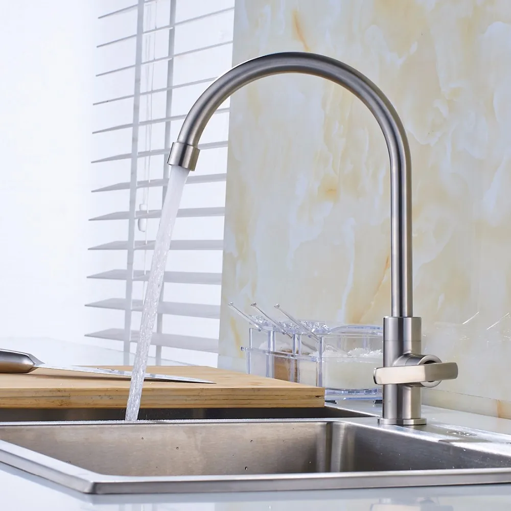 热门新产品拉丝镍厨房水龙头