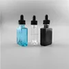 High quality flat rectangular shape 30ml empty e liquid/essential oil glass dropper bottle