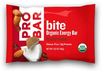 PROBAR - bite Organic Energy Bar - Coconut Almond - USDA Organic, Gluten-Free, Non-GMO Project Verified, Plant-Based Whole Food Ingredients, 6g Protein, 4g Fiber - Pack of 12