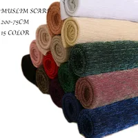 

Top selling 24 colors breathable golden thread solid color hijab