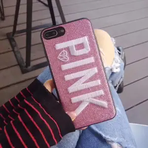 PINK embroidery mobile phone accessories, for iphone x case back, for iphone x pc leather case hard luxury cover for apple