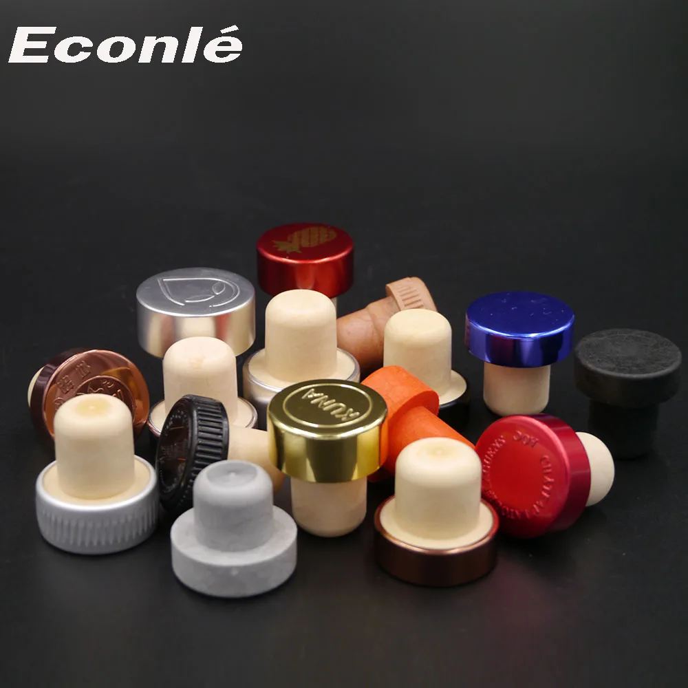 Wholesale Aluminum Top With Synthetic Cork Bottle Stopper Buy Glass Bottle Cork Lids,Glass