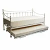 Versatile Ivory Metal Guest Day Bed Frame With Trundle