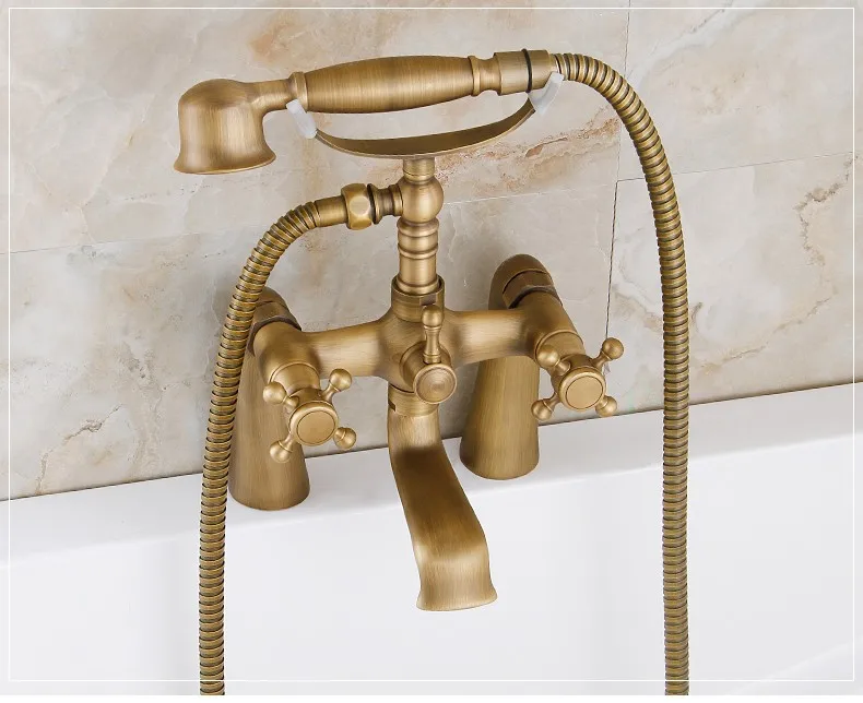 Artistic Design Antique Brass European Style Shower Set Bathtub Faucet