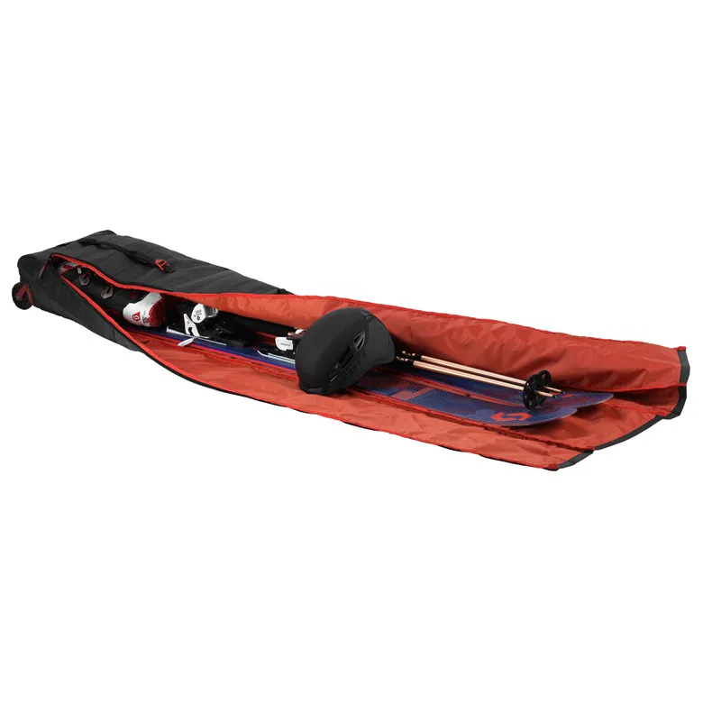 Roll Up Waterproof Lightweight Foldable Carrying Snowboard Ski Bag Wheel Bag Luggage Custom Brand Premium Dark Grey
