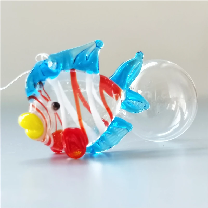 Colorful Handmade Murano Glass Bubble Fish As Fish Tank Decoration