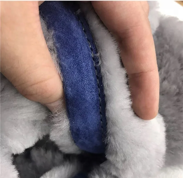 
Soft Sole Sheepskin Fur Warm Lining Flip Flop Slipper Women Winter 