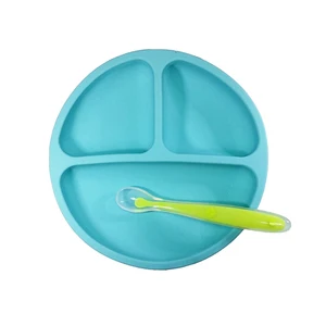 Image of Hot selling Silicone baby food plate divider plates easy to clean kids dishes for travel
