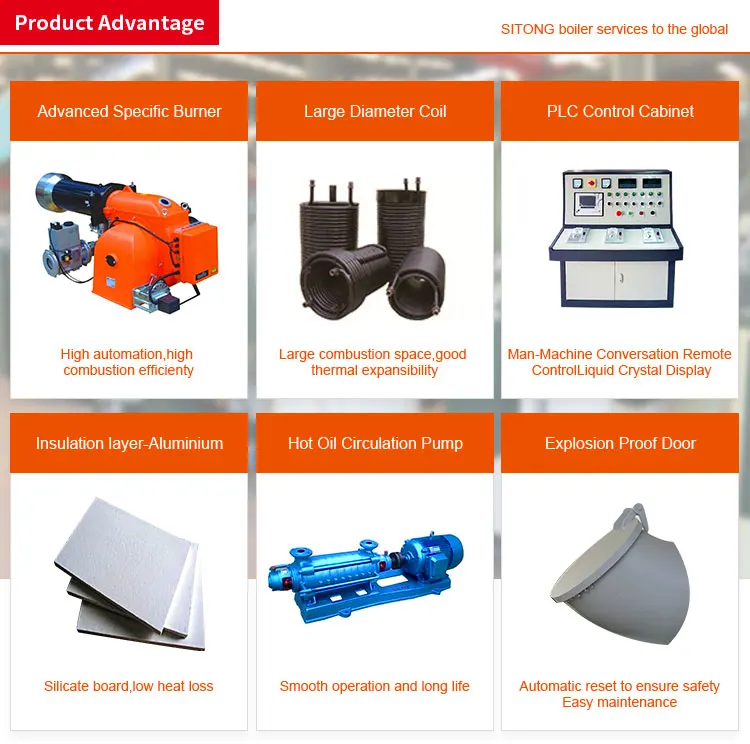 Dual Fuel Oil Diesel Gas Fired Thermo Oil Boiler For Bitumen 3mw 4mkcal