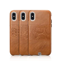 

Wholesale Price Real Leather Totem Pattern Back Cover Phone Case for iPhone X