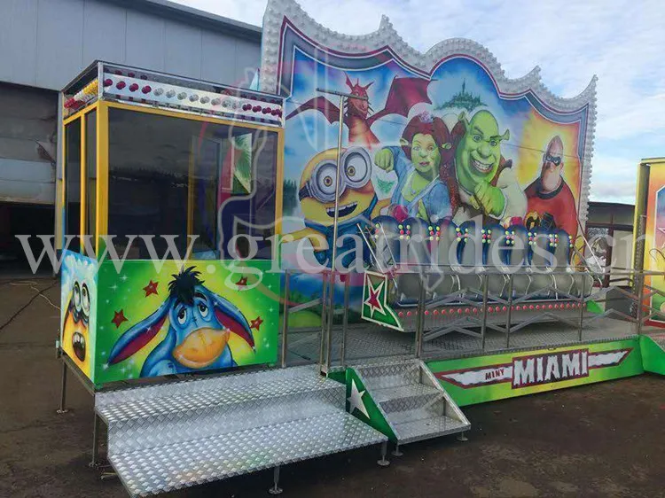 Trailer Mounted Amusement Park Equipment Family Rides Mini Crazy Wave