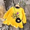 Hao Baby 2018 Autumn And Winter Models Korean Version Of The Tide Girls Chest Alphanumeric Long-Sleeved Lace Dress