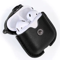 

Custom new style for apple airpods case pu leather waterproof wireless round earphone case