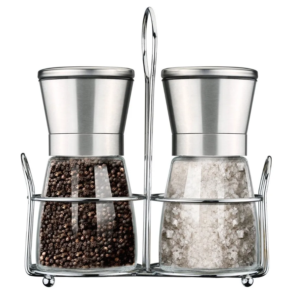 Amazon Hot Selling Salt And Pepper Grinder Set Spice Mills Stainless ...