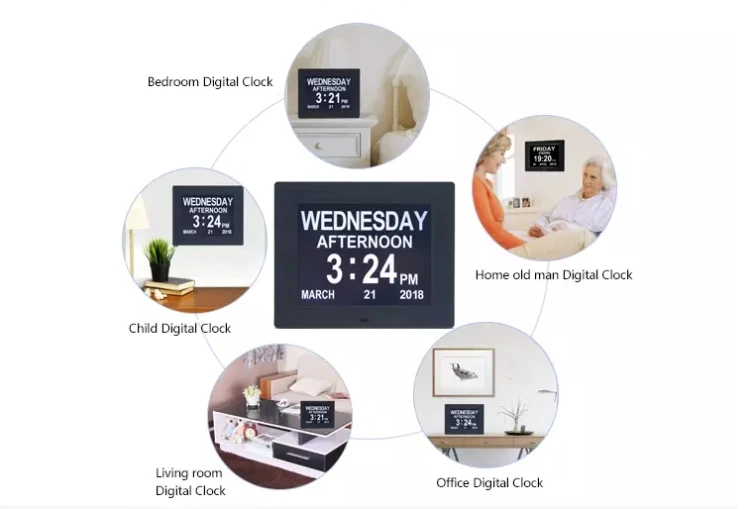 Auto Dim Battery Backup Extra Large Letter 7inch Dementia Digital