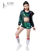 2019 hot selling children's stage sequin costume kids hip hop clothing set hip hop girl for performance