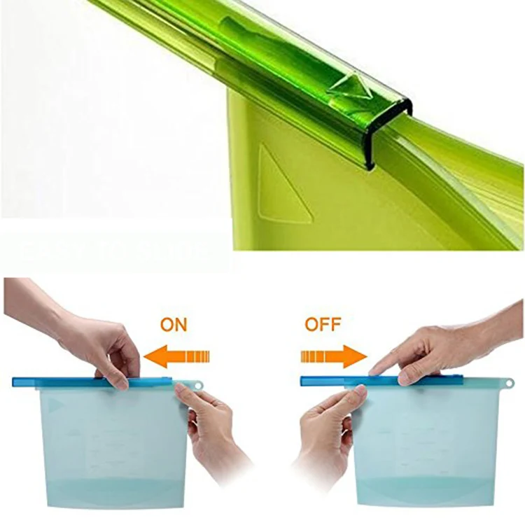 Wholesale Hot Selling New Product Reusable Food Container Silicone Freezer Vacuum Food Zipper Storage Bag