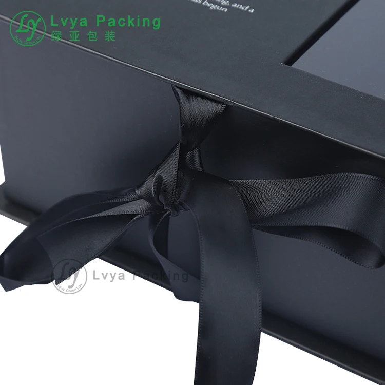 Luxury Paper Packaging Box Custom Logo Printed Black Matte Paper Gift