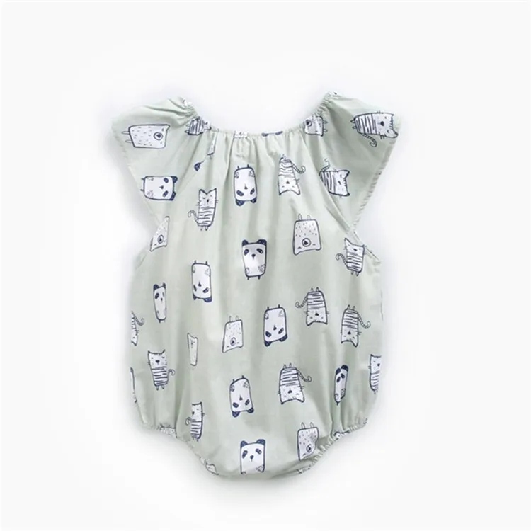 

3pcs/pack 100% cotton baby bodysuit for girl cartoon printed bodysuit baby romper newborn clothing hot sale, Blue and green