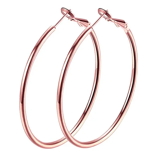 

Simple Fashion Women Jewelry classical earrings Round Chain Gold Hoop Drop Earrings