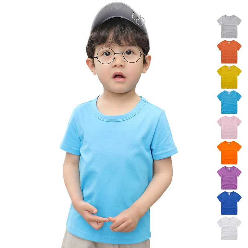 

Kid Clothing Wholesaale Custom Printing Your Own Logo 100% Cotton Kids BoysT Shirt Plain Unisex Children T shirts Cartoon Print