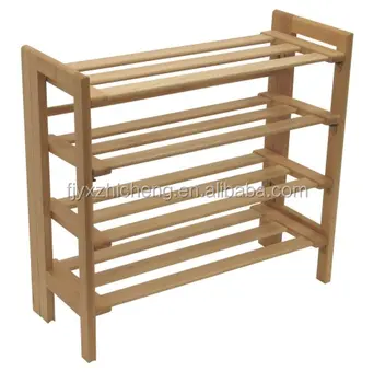 Natural Bamboo Wood Household Shelves 4 Tier Slat Utility Shoe Rack Buy Persegi Rak Kayu Kayu Tangga Rak Rak Sepatu Kayu Solid Product On Alibaba Com