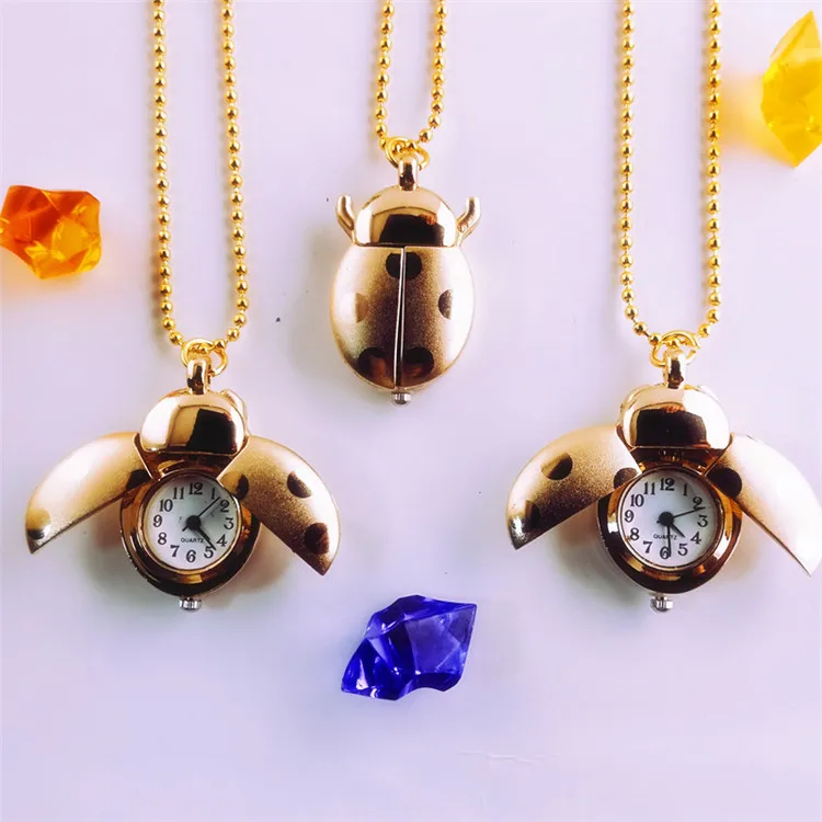 
Custom Cheapest Quartz Ladybird Pocket Watch with Chain 